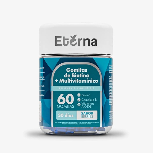 ETERNA BIOTINA + MULTIVITAMINICO X 60 GOMITAS (BIOTINA/COMPLEJO B/VIT A-C-D-E)