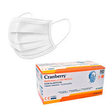 MASCARILLA DESECHABLE 3 PLIEGUES CAJA COLOR BLANCO X 50 UNID