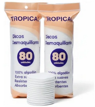 TROPICAL DISCOS DESMAQUILLANTES 80 UNID X 2