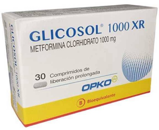 GLICOSOL XR 1000 MG X 30 COMP (METFORMINA)