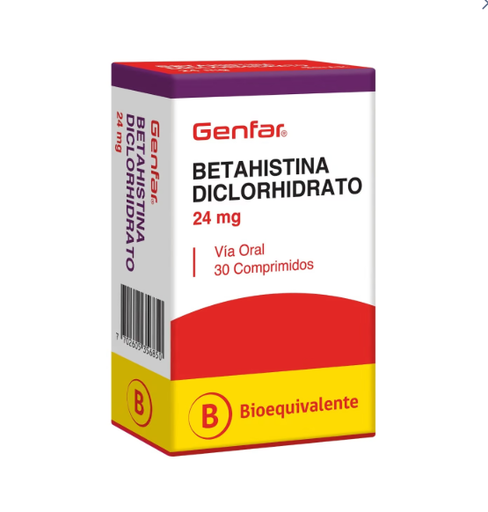 BETAHISTINA 24 MG X 30 COMP GENFAR